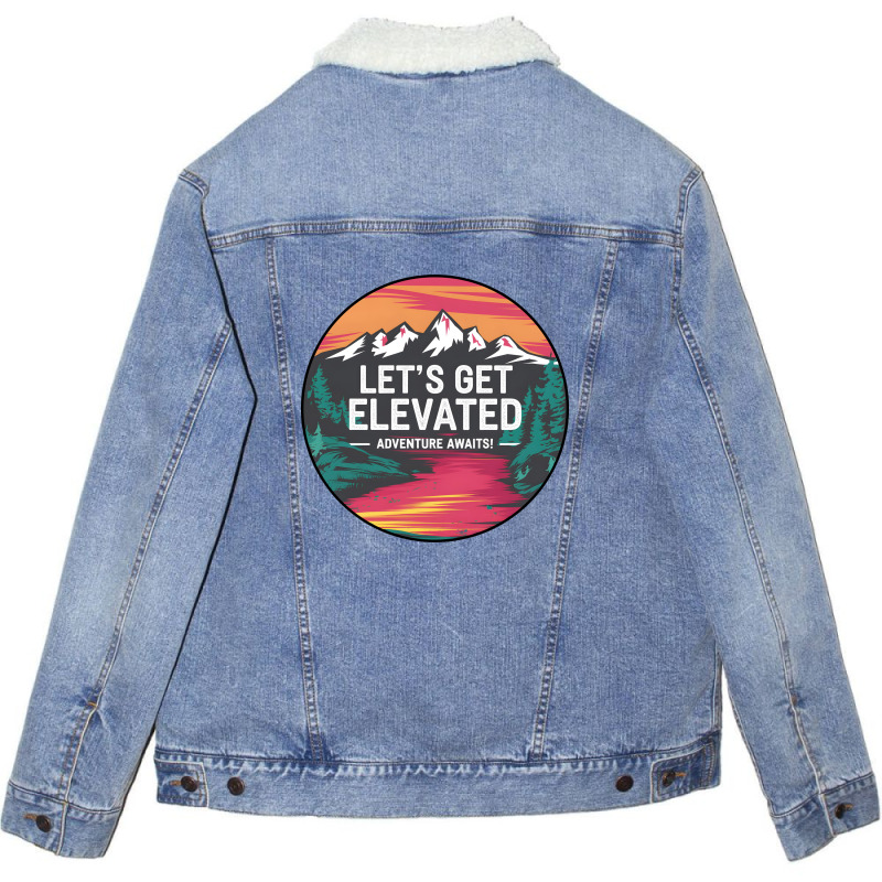 Quotes Adventure Awaits Unisex Sherpa-lined Denim Jacket | Artistshot