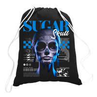 Sugar Skull Girl Drawstring Bags | Artistshot