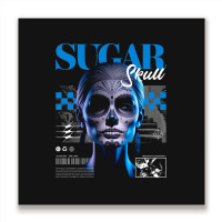 Sugar Skull Girl Metal Print Square | Artistshot