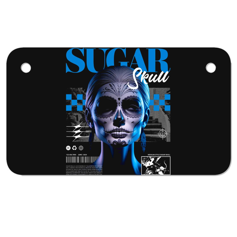 Sugar Skull Girl Motorcycle License Plate | Artistshot