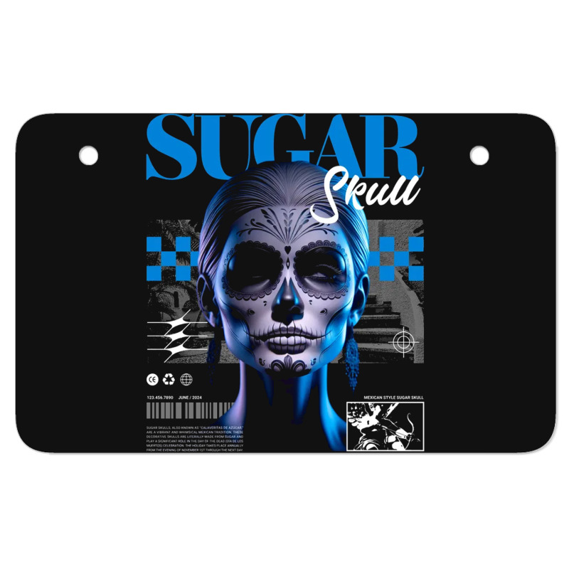 Sugar Skull Girl Atv License Plate | Artistshot