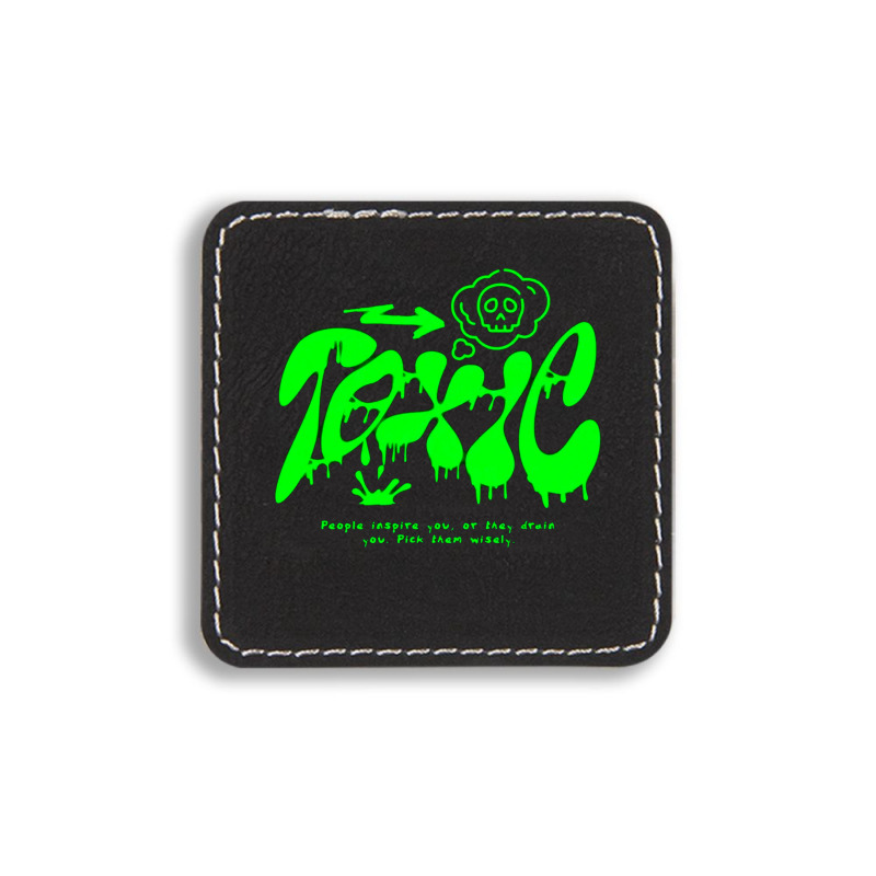 Toxic People - Graffiti Square Leatherette Patch | Artistshot