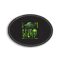 Ufo Alien Y2k Vintage Retro Oval Leatherette Patch | Artistshot