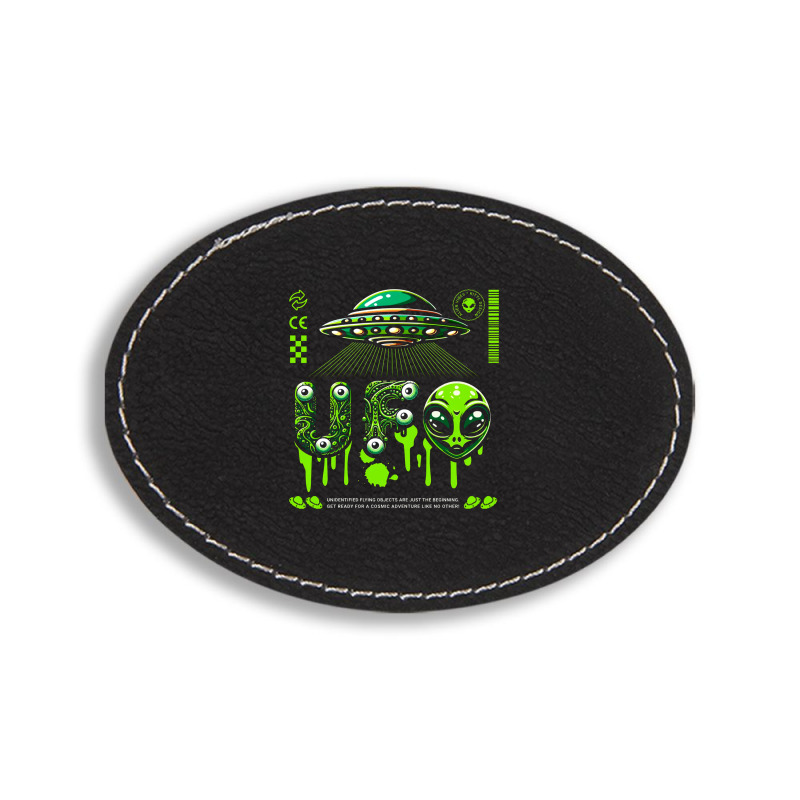 Ufo Alien Y2k Vintage Retro Oval Leatherette Patch | Artistshot