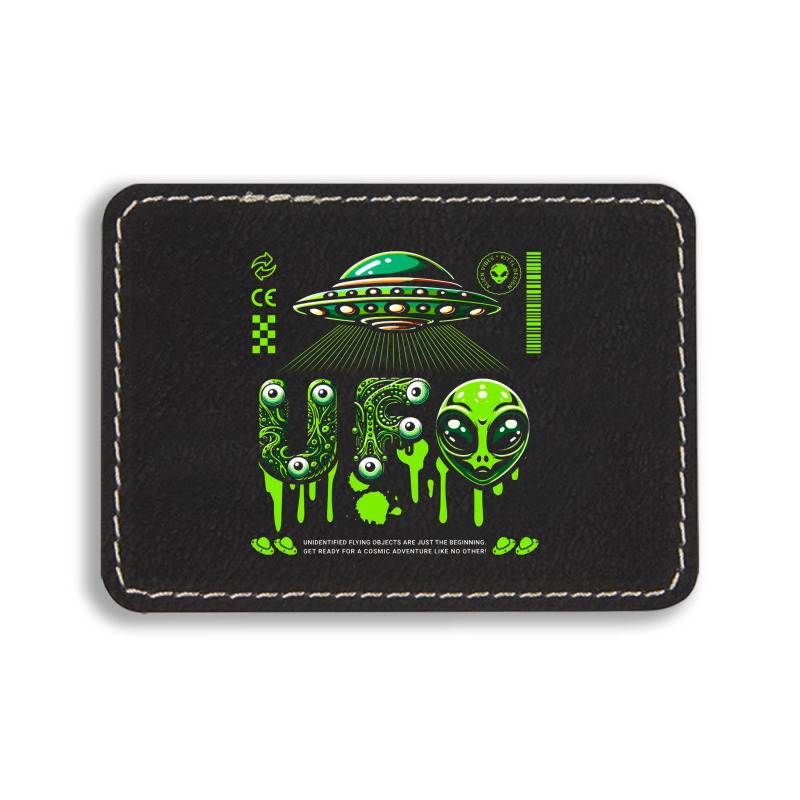 Ufo Alien Y2k Vintage Retro Rectangle  Leatherette Patch | Artistshot