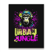 Urban Jungle Monkey In Headphones Street Art Metal Print Vertical | Artistshot