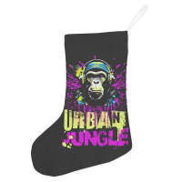 Urban Jungle Monkey In Headphones Street Art Holiday Stocking | Artistshot