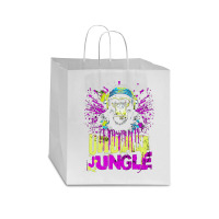 Urban Jungle Monkey In Headphones Street Art Star Paper Bag - 13 X 7 X 13 | Artistshot