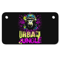 Urban Jungle Monkey In Headphones Street Art Motorcycle License Plate | Artistshot