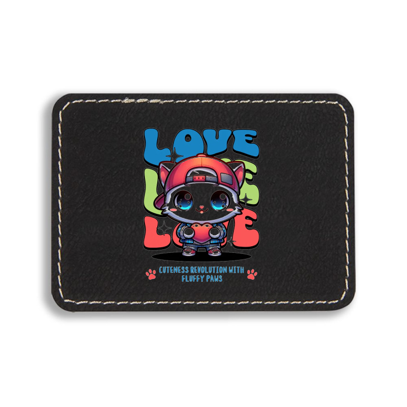 Cat Love Rectangle  Leatherette Patch | Artistshot