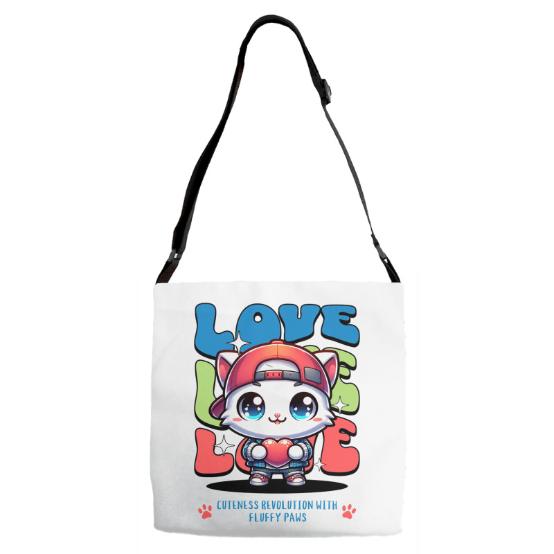 Cat Love Adjustable Strap Totes | Artistshot