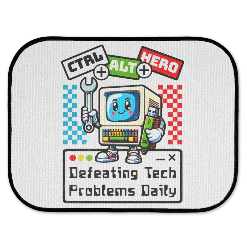 Retro Computer Master Cute Mascot Rear Car Mat | Artistshot