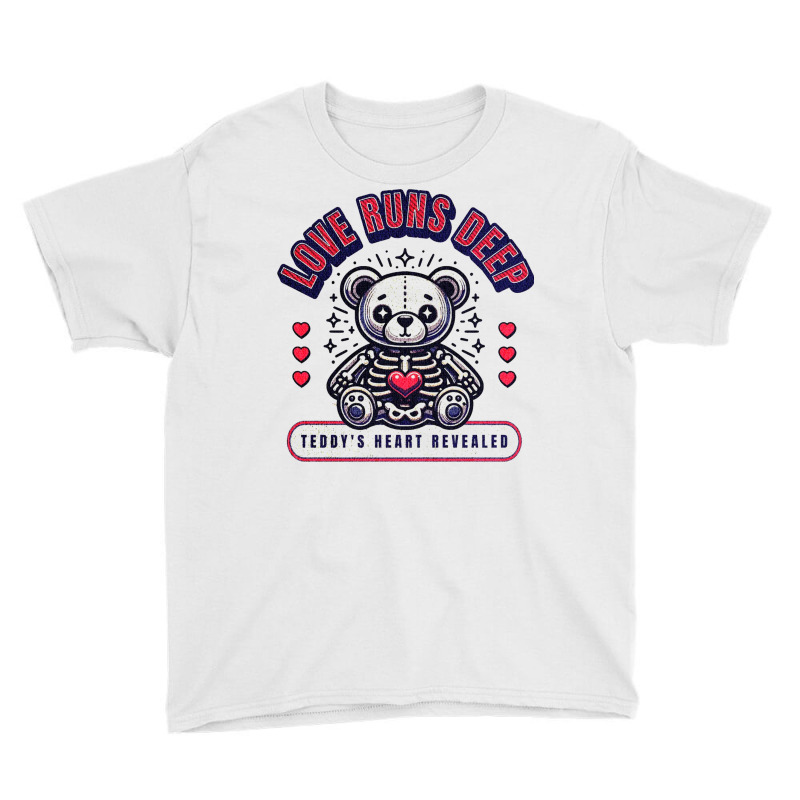 Teddy Bear X-ray Skeleton Heart Love Funny Cool Qu Youth Tee | Artistshot