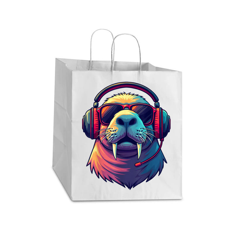 Dj Manatee Take Out Paper Bag - 14 X 10 X 15 1/2 | Artistshot