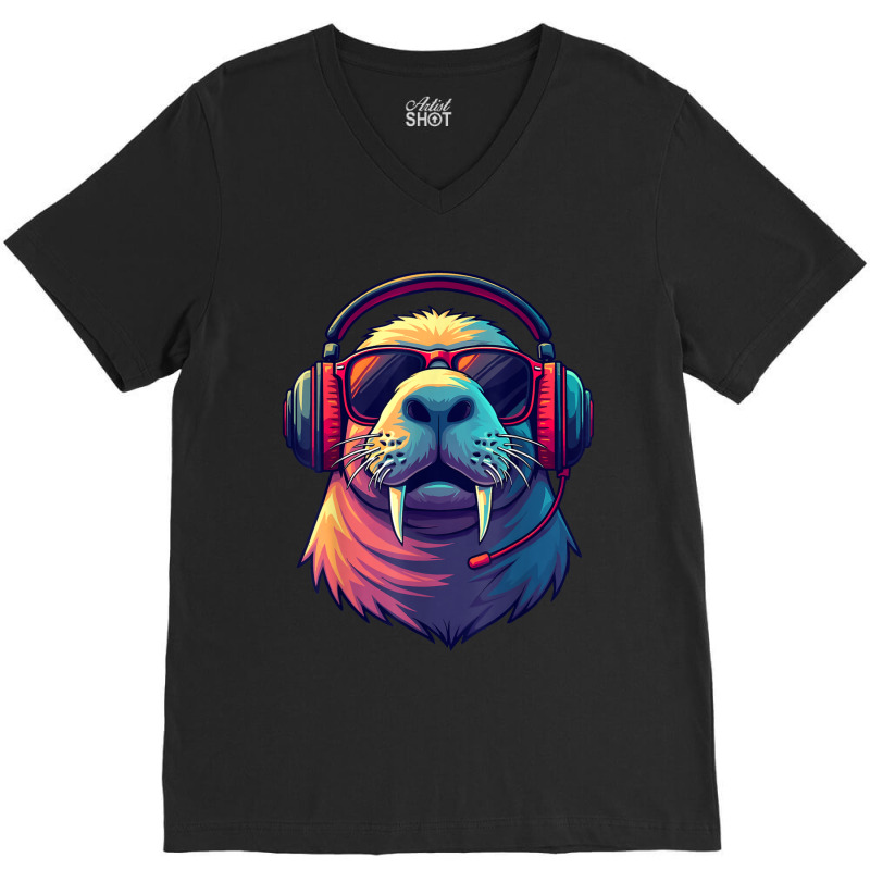 Dj Manatee V-neck Tee | Artistshot