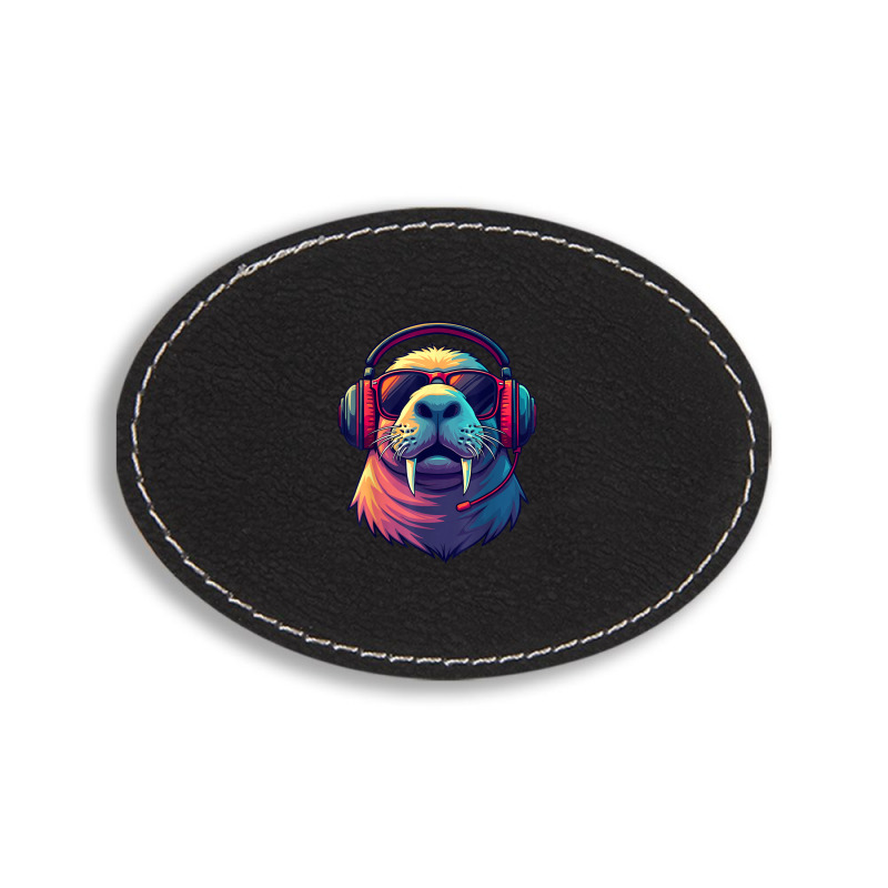 Dj Manatee Oval Leatherette Patch | Artistshot