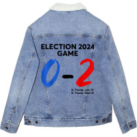 Election 2024 Game 0   2 You Missed Funny Again Unisex Sherpa-lined Denim Jacket | Artistshot