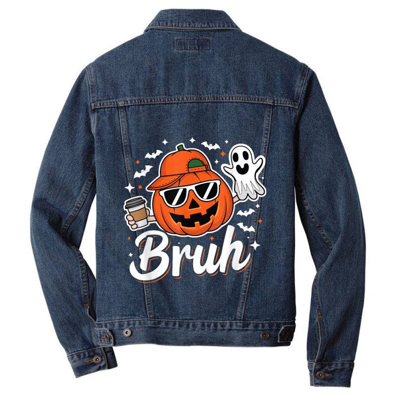 Funny Halloween Pumpkin Coffee Men Denim Jacket | Artistshot