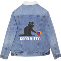 Good Kitty Funny Black Cat Trump Democrat Unisex Sherpa-lined Denim Jacket | Artistshot