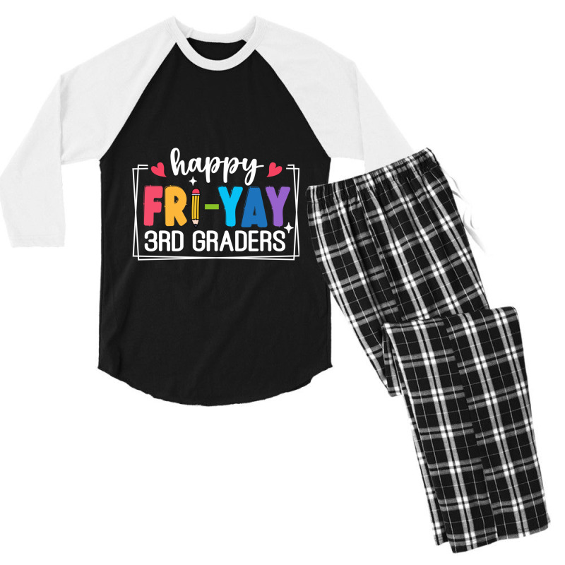 Happy Fri Yay 3rd Graders Men's 3/4 Sleeve Pajama Set | Artistshot