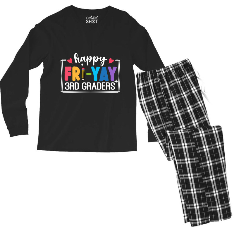 Happy Fri Yay 3rd Graders Men's Long Sleeve Pajama Set | Artistshot