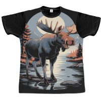 Moon Moose Graphic T-shirt | Artistshot