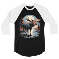 Moon Moose 3/4 Sleeve Shirt | Artistshot