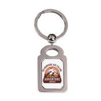 The Mountains Are Calling 3 Silver Rectangle Keychain | Artistshot