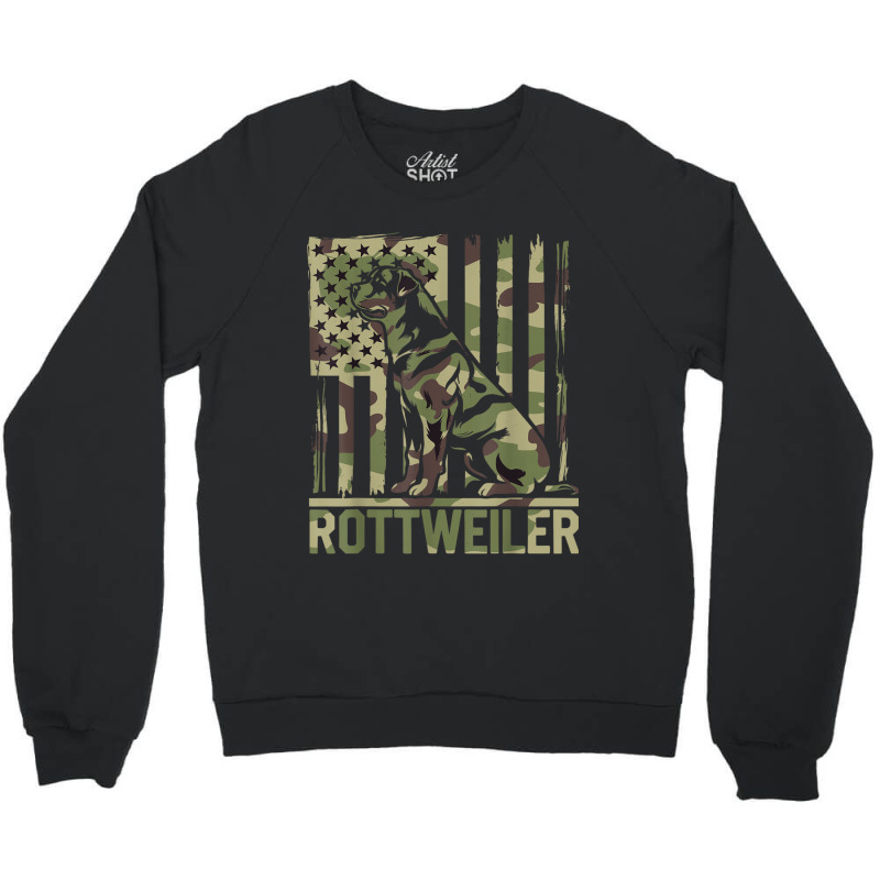 Rottweiler   Usa American Flag Camouflage Dog Owne Crewneck Sweatshirt | Artistshot