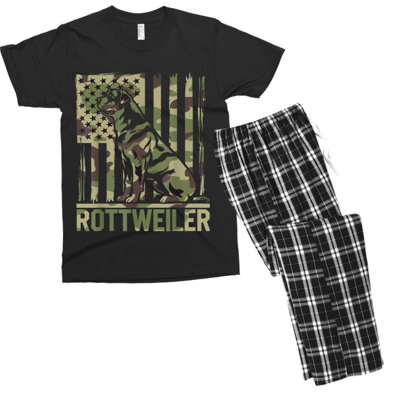 Rottweiler   Usa American Flag Camouflage Dog Owne Men's T-shirt Pajama Set | Artistshot