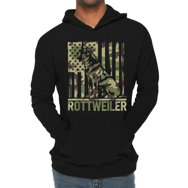 Rottweiler   Usa American Flag Camouflage Dog Owne Lightweight Hoodie | Artistshot