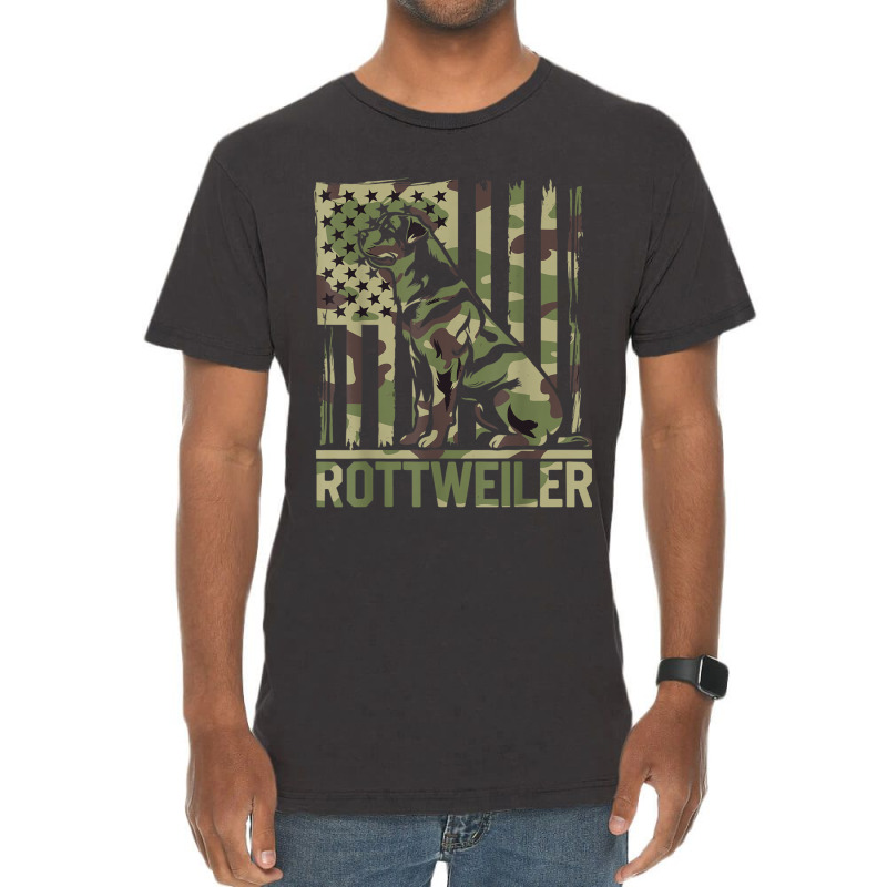 Rottweiler   Usa American Flag Camouflage Dog Owne Vintage T-shirt | Artistshot