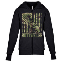 Rottweiler   Usa American Flag Camouflage Dog Owne Youth Zipper Hoodie | Artistshot