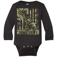 Rottweiler   Usa American Flag Camouflage Dog Owne Long Sleeve Baby Bodysuit | Artistshot