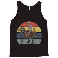 Skeleton Riding Mummy Dinosaur Halloween Tank Top | Artistshot