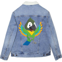 Senegal Parrot Colorful Unisex Sherpa-lined Denim Jacket | Artistshot