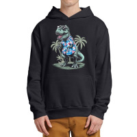 T-rex On Vacation Funny Dino Lover Island Urban Pullover Hoodie | Artistshot