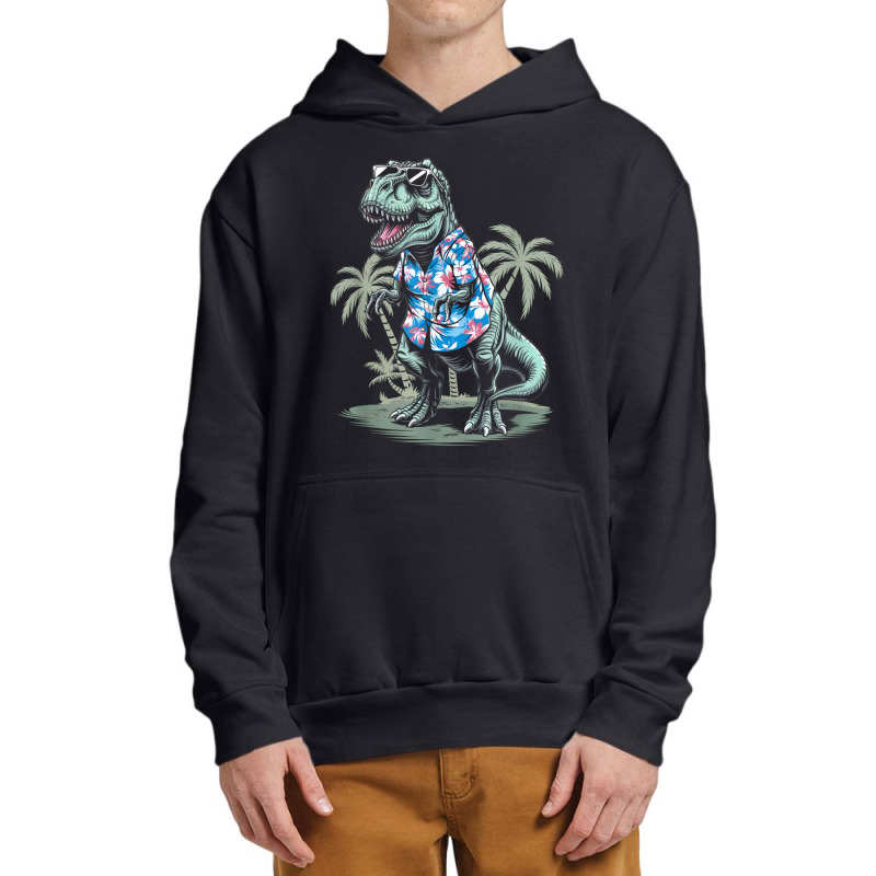 T-rex On Vacation Funny Dino Lover Island Urban Pullover Hoodie | Artistshot