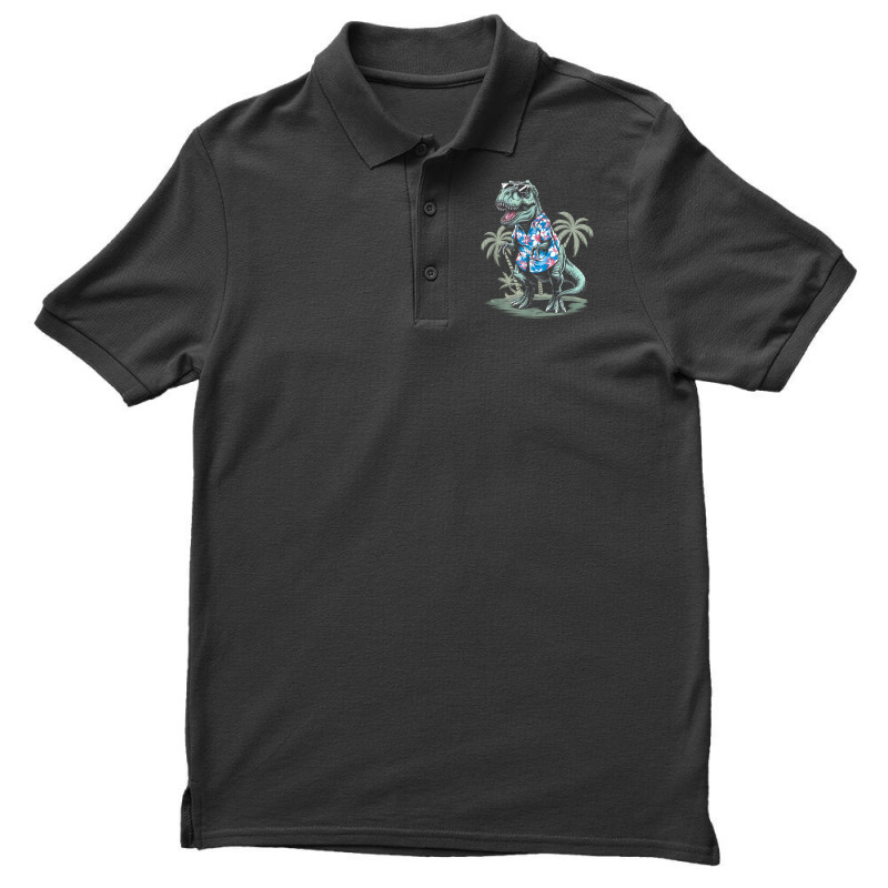 T-rex On Vacation Funny Dino Lover Island Men's Polo Shirt | Artistshot