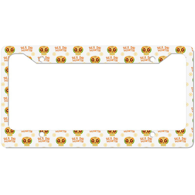 Dia De Muertos, Skull, Skulls, Skeleton, Flowers License Plate Frame | Artistshot