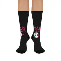 Dia De Muertos, Skull, Skulls, Skeleton, Flowers Crew Socks | Artistshot