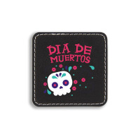 Dia De Muertos, Skull, Skulls, Skeleton, Flowers Square Leatherette Patch | Artistshot