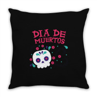 Dia De Muertos, Skull, Skulls, Skeleton, Flowers Throw Pillow | Artistshot