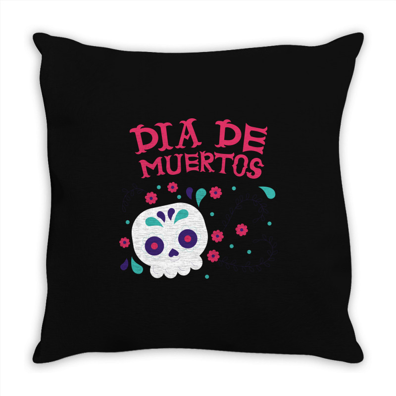 Dia De Muertos, Skull, Skulls, Skeleton, Flowers Throw Pillow | Artistshot