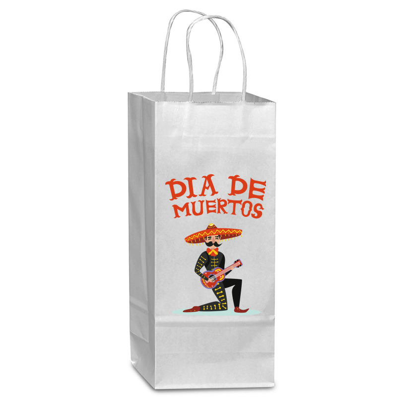 Dia De Muertos, Guitar, Music Wine Paper Bag - 5 1/2 X 3 1/4 X 13 | Artistshot