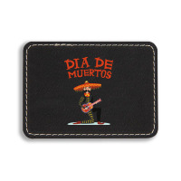 Dia De Muertos, Guitar, Music Rectangle  Leatherette Patch | Artistshot