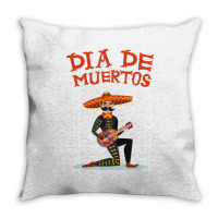 Dia De Muertos, Guitar, Music Throw Pillow | Artistshot