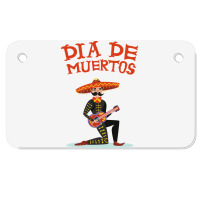 Dia De Muertos, Guitar, Music Motorcycle License Plate | Artistshot