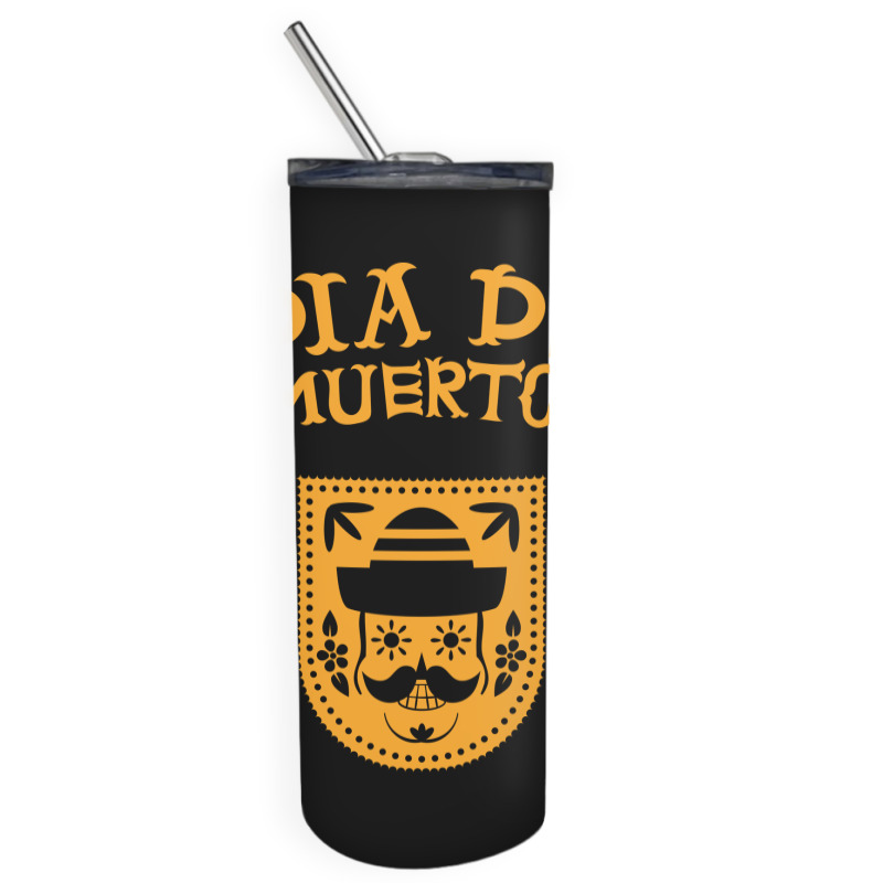 Dia De Muertos, Flowers Skinny Tumbler | Artistshot