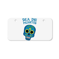 Dia De Muertos, Skull, Skuls, Skeleton, Flowers Bicycle License Plate | Artistshot